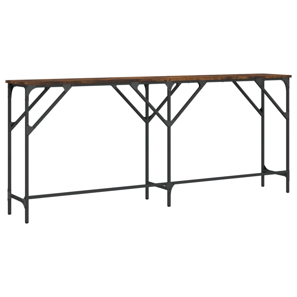 vidaXL Console Table Smoked Oak 180x29x75 cm Engineered Wood 6