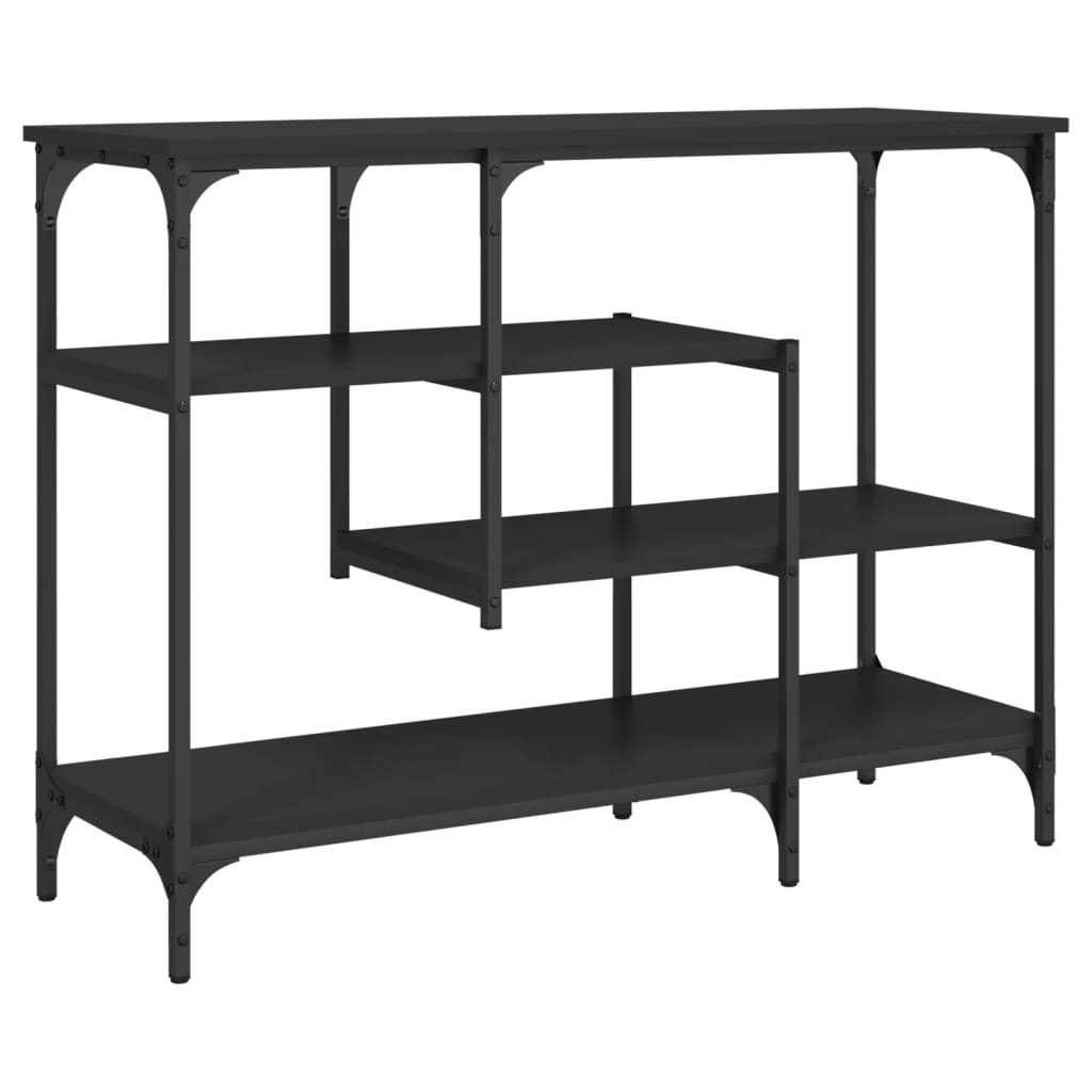 vidaXL Console Table with Shelves Black 100x35x75 cm 6