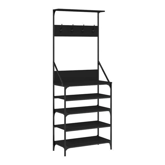Clothes Rack with Shoe Storage Black 70 x 34 x 184 cm