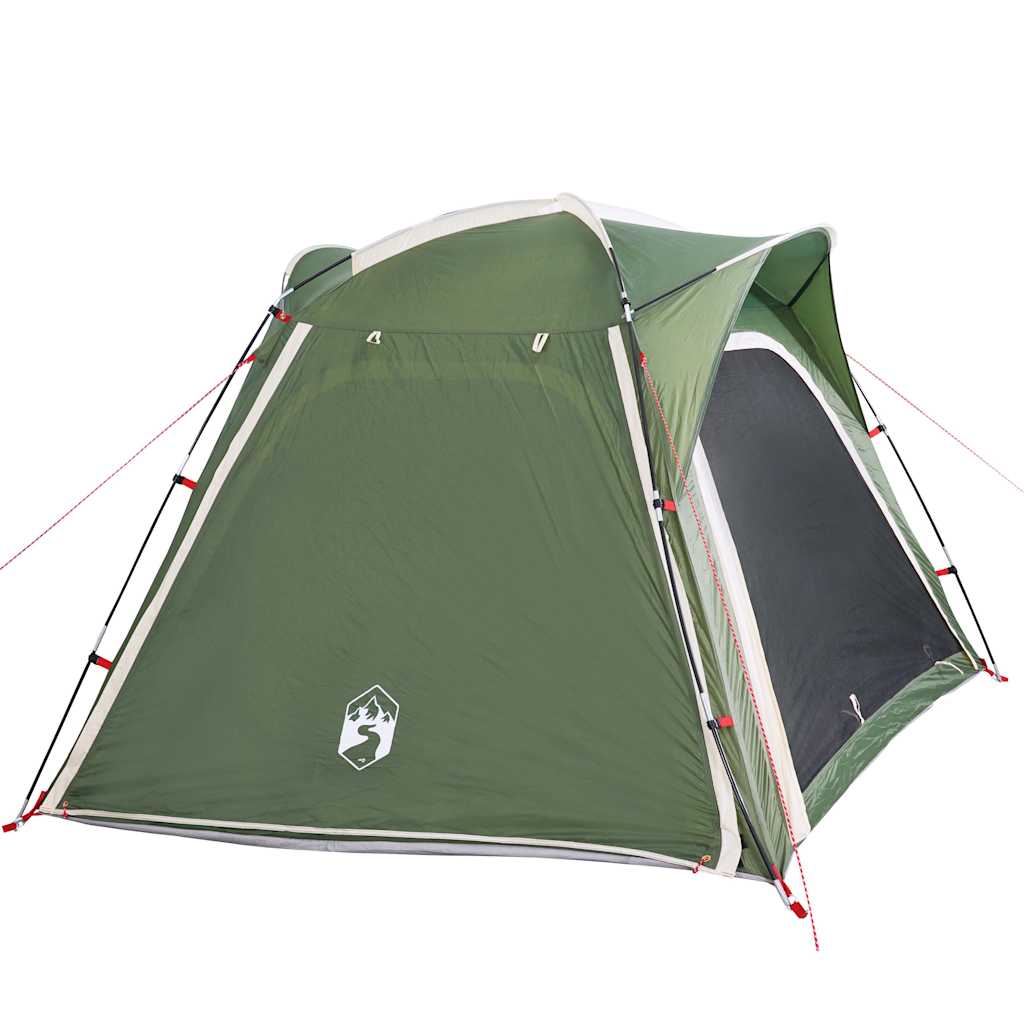vidaXL Camping Tent 4-Person Green Quick Release Waterproof 6