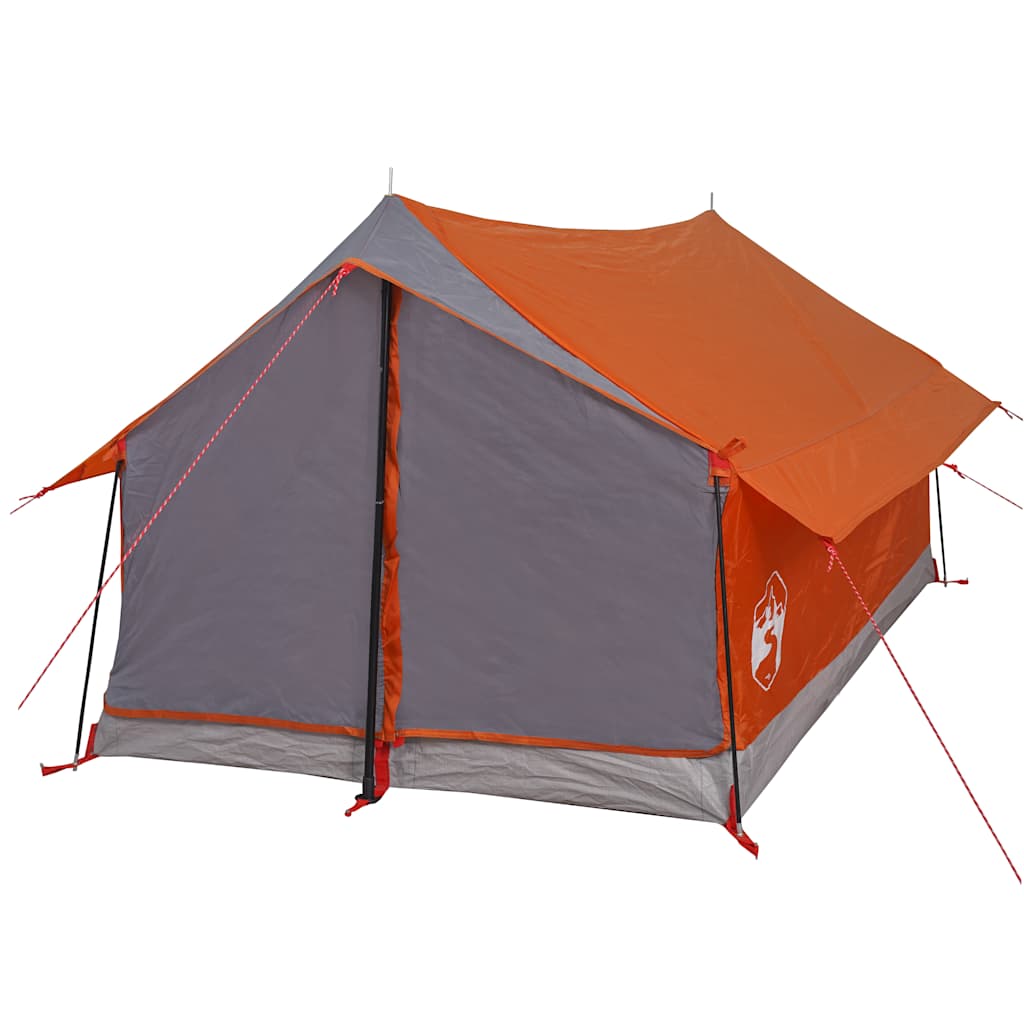 vidaXL Camping Tent 2-Person Grey and Orange Waterproof 6