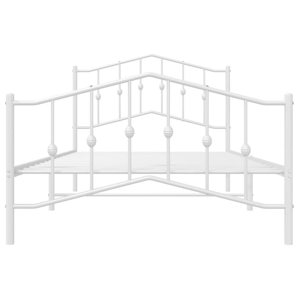 vidaXL Metal Bed Frame without Mattress with Footboard White 100x200cm 6