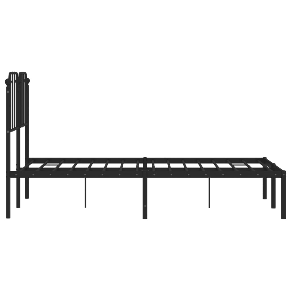 vidaXL Metal Bed Frame without Mattress with Headboard Black 120x200cm 6