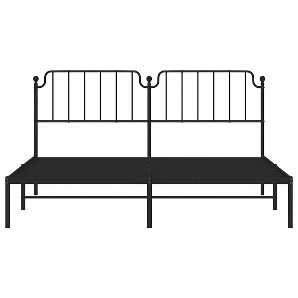 vidaXL Metal Bed Frame without Mattress with Headboard Black 183x213cm 6