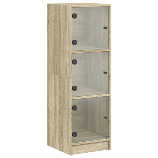 vidaXL Highboard with Glass Doors Sonoma Oak 35x37x109 cm 2