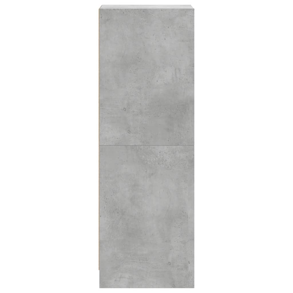 Highboard with Glass Doors Concrete Grey
