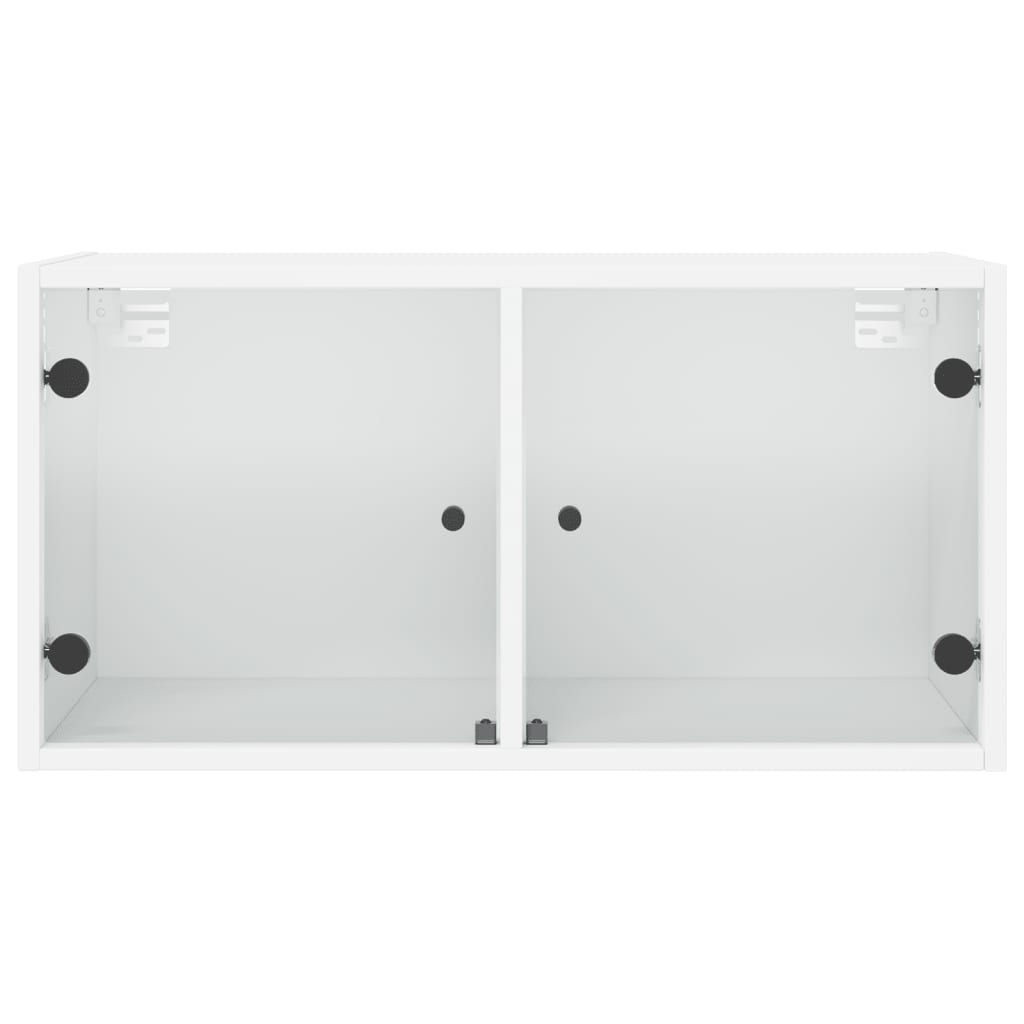 vidaXL Wall Cabinet with Glass Doors White 68.5x37x35 cm 6