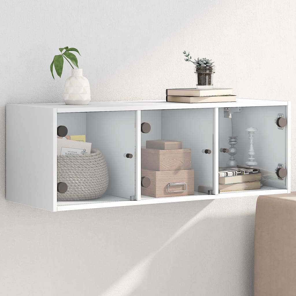 vidaXL Wall Cabinet with Glass Doors 102x37x35 cm