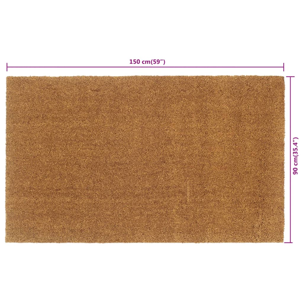 vidaXL Door Mat Natural 90x150 cm Tufted Coir 6