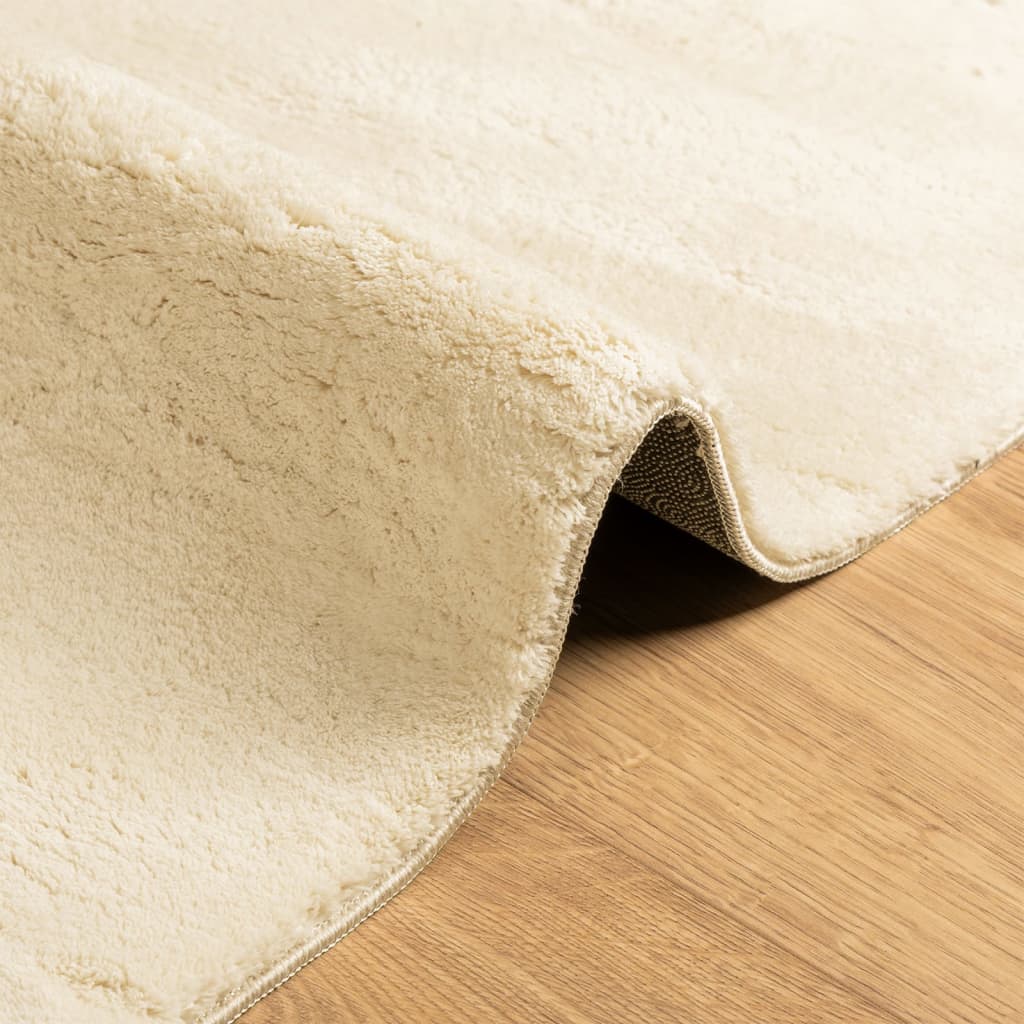 vidaXL Rug HUARTE Short Pile Soft and Washable Cream 80x250 cm 6