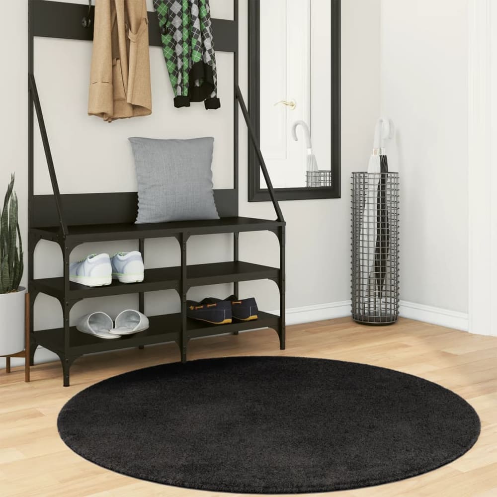vidaXL Rug HUARTE Short Pile Soft and Washable Black