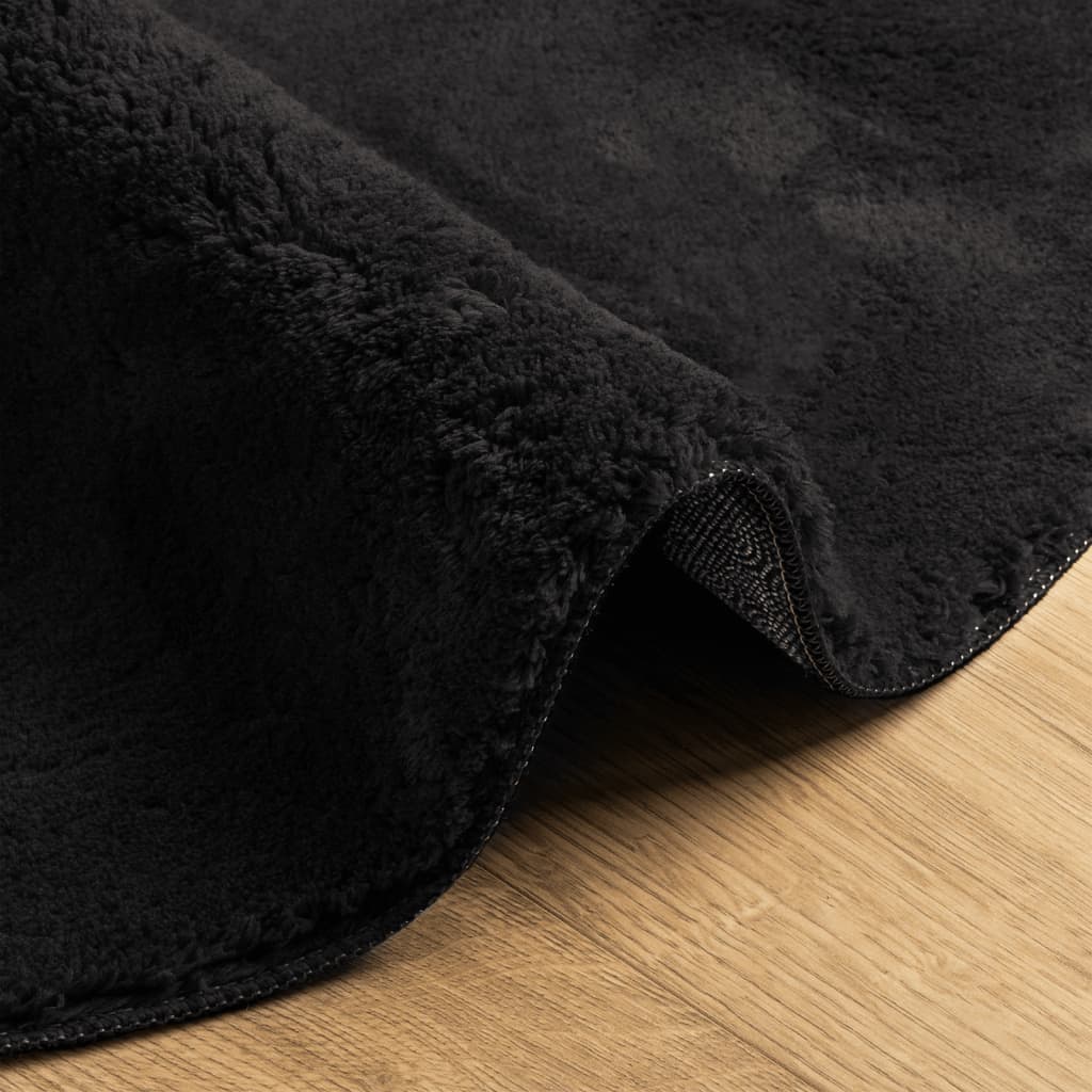 vidaXL Rug HUARTE Short Pile Soft and Washable Black Ø 160 cm 6