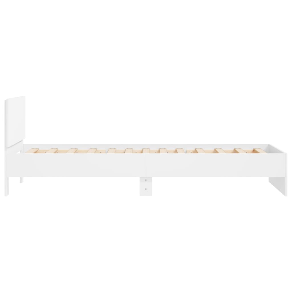 vidaXL Bed Frame without Mattress with Headboard White 100x200 cm 6