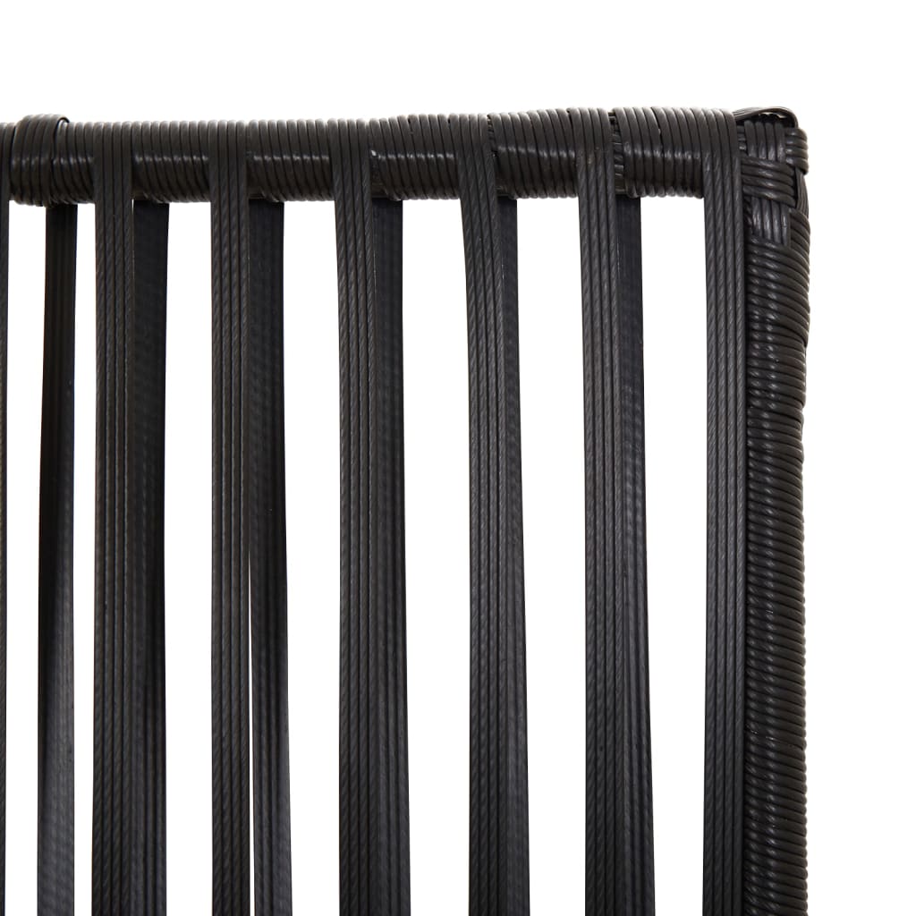 vidaXL Room Divider 4 Panels Black Poly Rattan 6