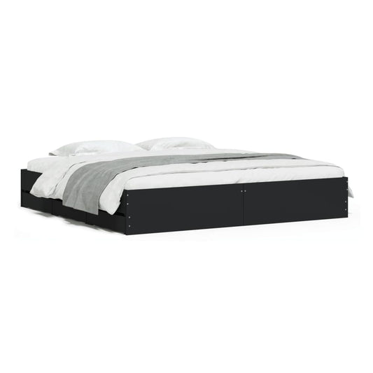 Bed Frame with Drawers without Mattress 200x200 cm Black