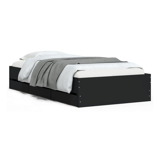 Bed Frame with Drawers without Mattress 100x200 cm Black