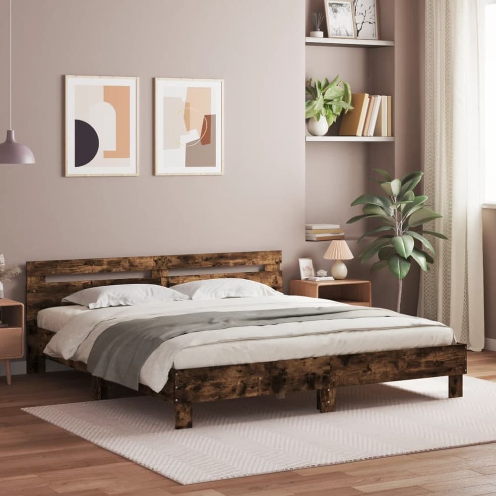 Bed Frame without Mattress Smoked Oak