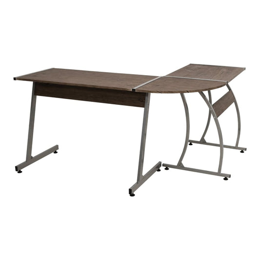 Corner Desk L-Shaped Brown
