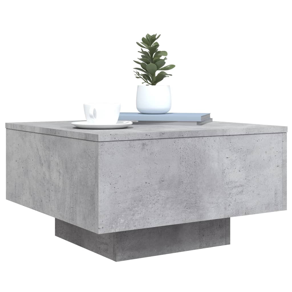 vidaXL Coffee Table with LED Lights Concrete Grey 55x55x31 cm 6