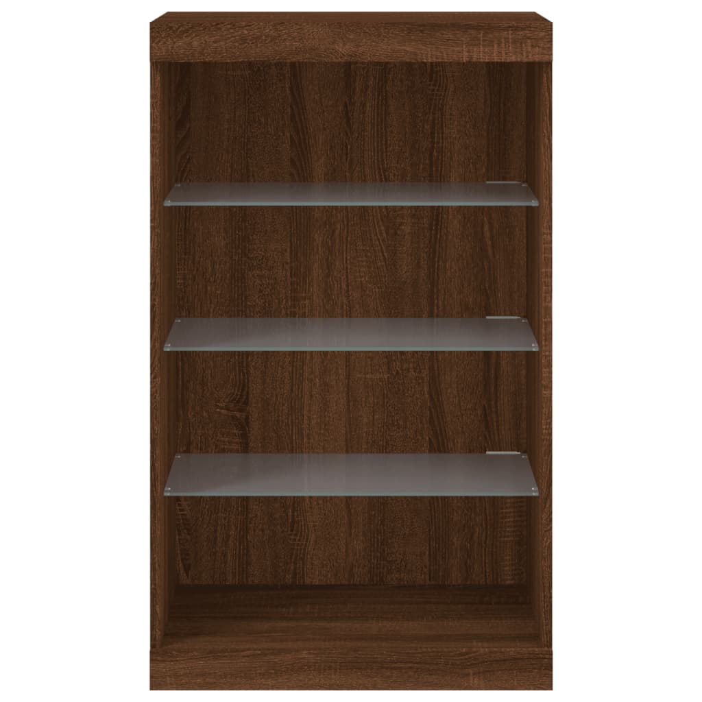 vidaXL Sideboard with LED Lights Brown Oak 60.5x37x100 cm 6