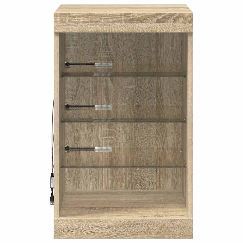 vidaXL Sideboard with LED Lights Sonoma Oak 41x37x67 cm 6