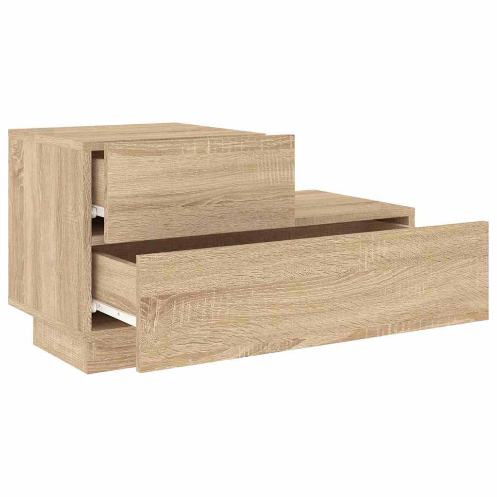 vidaXL Bedside Cabinet with LED Lights Sonoma Oak 70x36x40.5 cm 6