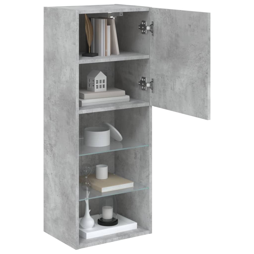vidaXL TV Cabinet with LED Lights Concrete Grey 40.5x30x102 cm 6