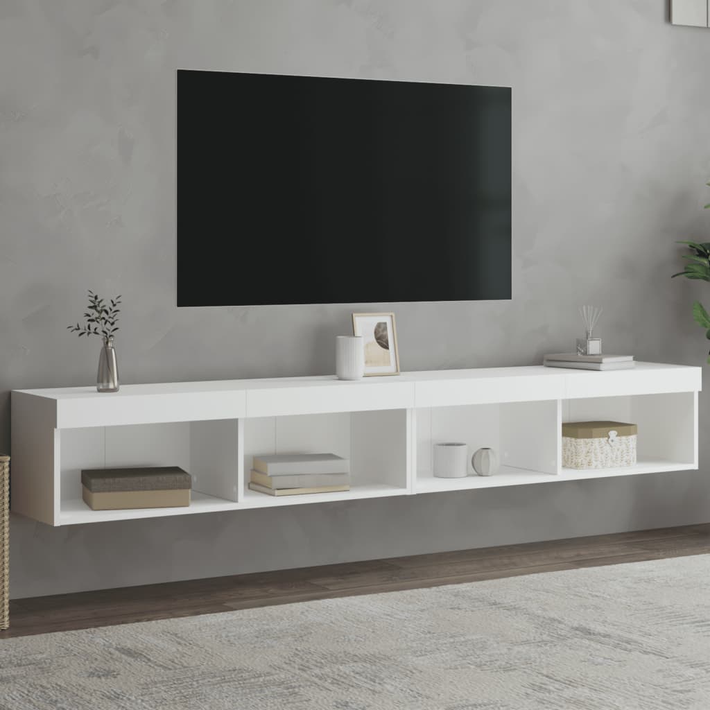 vidaXL TV Cabinet Set with LED Lights 100x30x30 cm 2 pcs