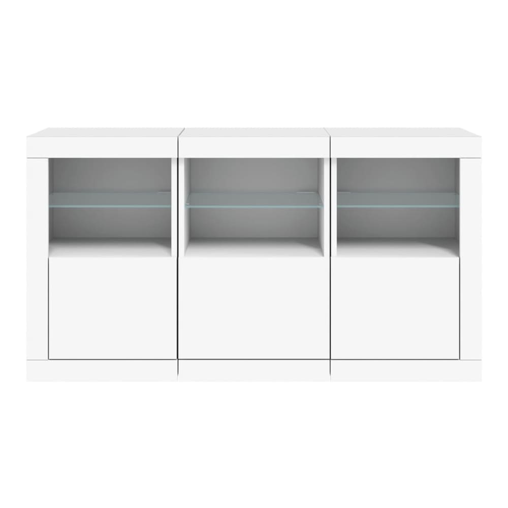 Sideboard with LED Lights 123x37x67 cm White