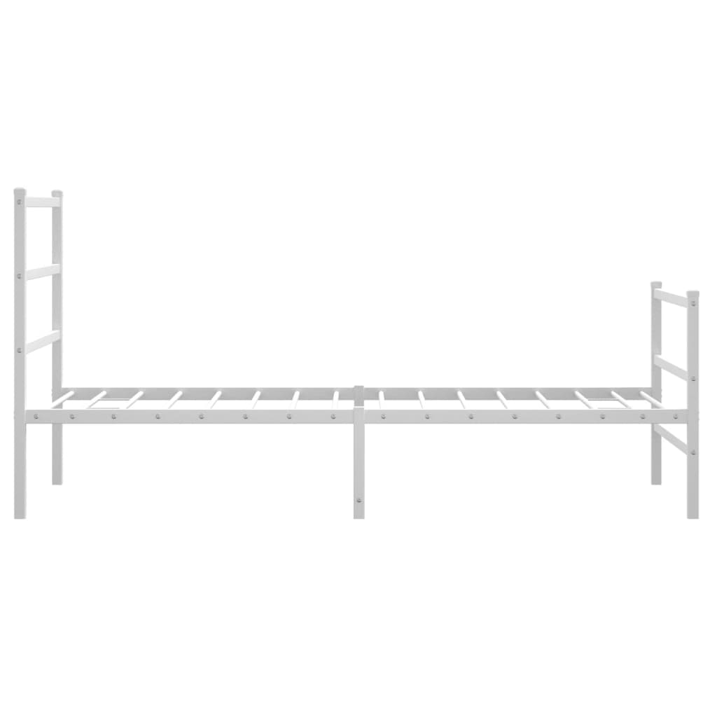 vidaXL Metal Bed Frame without Mattress with Footboard White 90x190cm 6