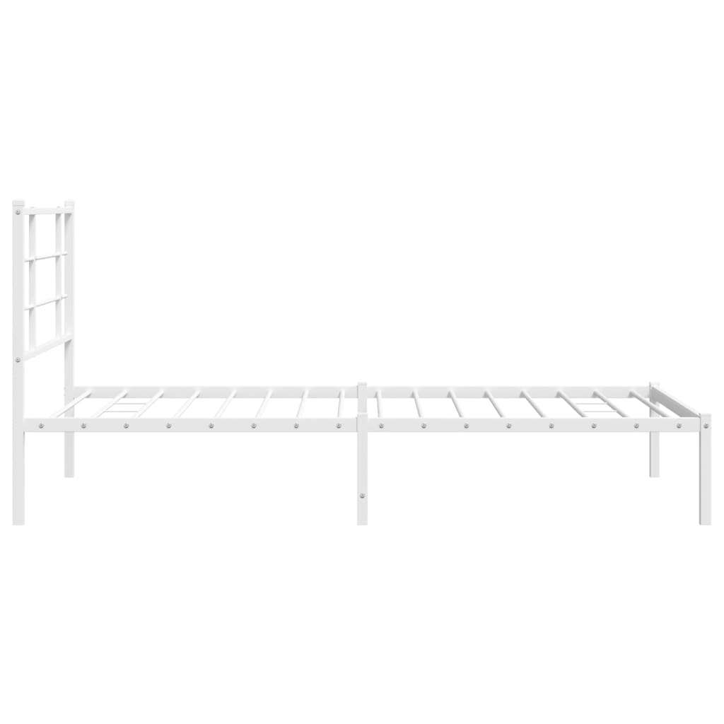 vidaXL Metal Bed Frame without Mattress with Headboard White 100x190cm 6
