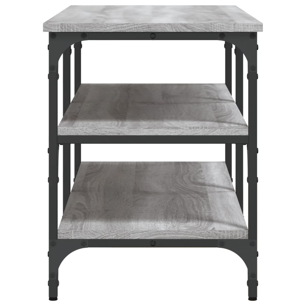 vidaXL Shoe Bench Grey Sonoma 100x38.5x49 cm Engineered Wood 6