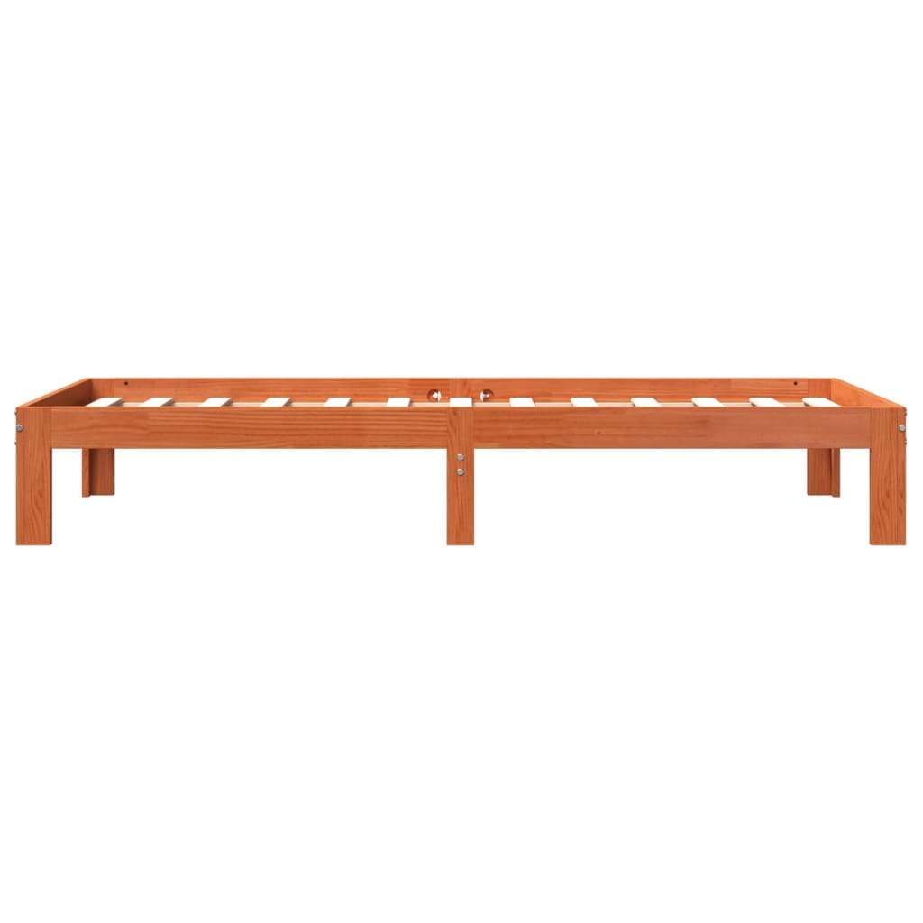 vidaXL Bed Frame Wax Brown 100 x 200 cm Solid pine wood 6