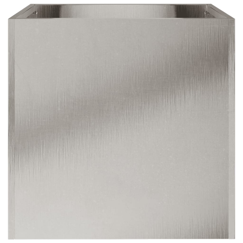 vidaXL Planters 2 pcs Silver 32x30x29 cm Stainless Steel 6