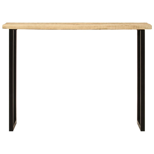 Console Table with Live Edge 105x33x76 cm Solid Wood Mango Black U shape