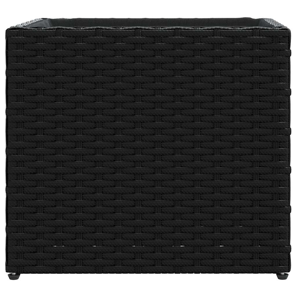 vidaXL Garden Planters 2 pcs Black 36x30x32 cm Poly Rattan 6