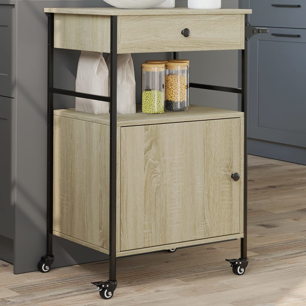 vidaXL Kitchen Trolley 56x43x89.5 cm Engineered Wood