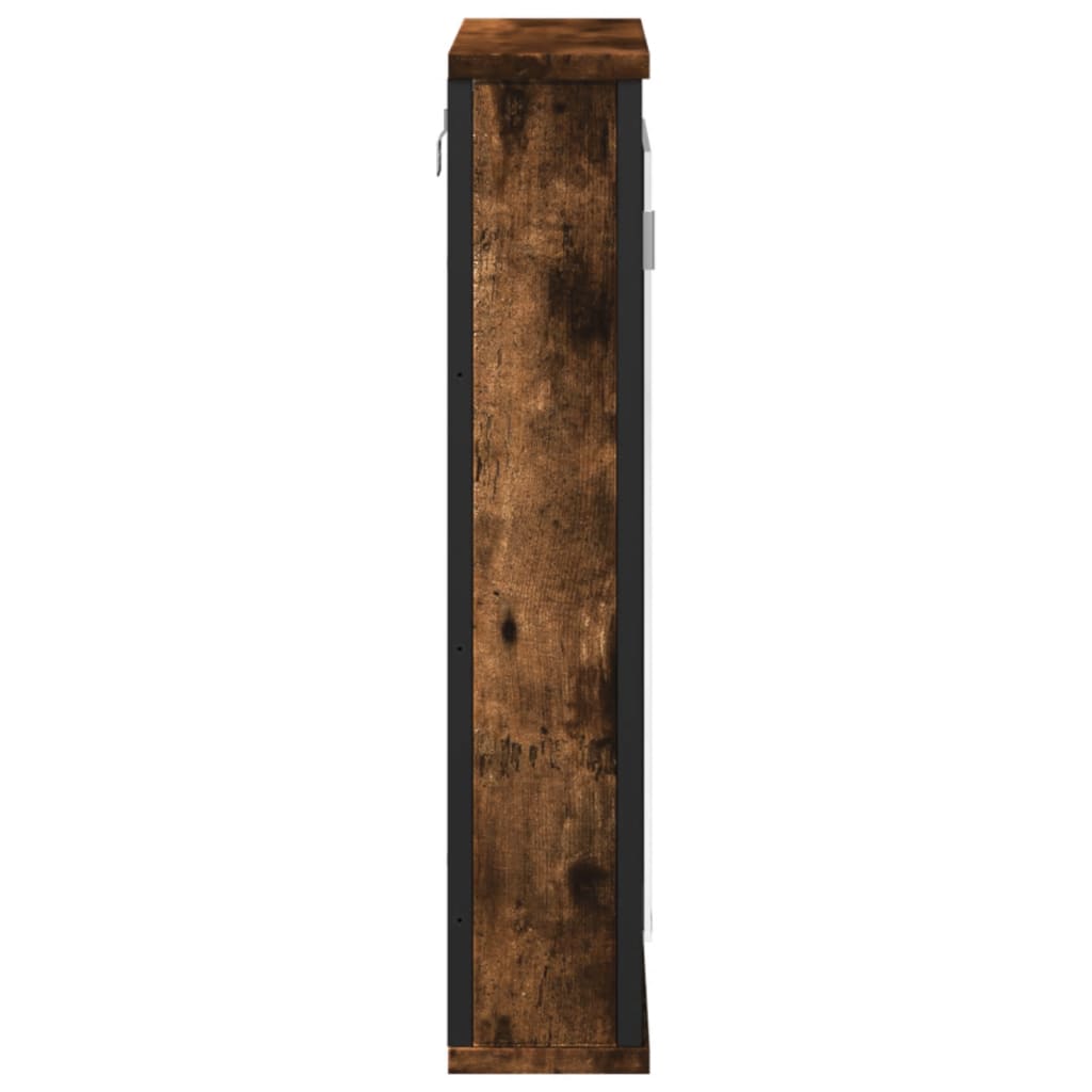 vidaXL Bathroom Mirror Cabinet Smoked Oak 42x12x60 cm Engineered Wood 6