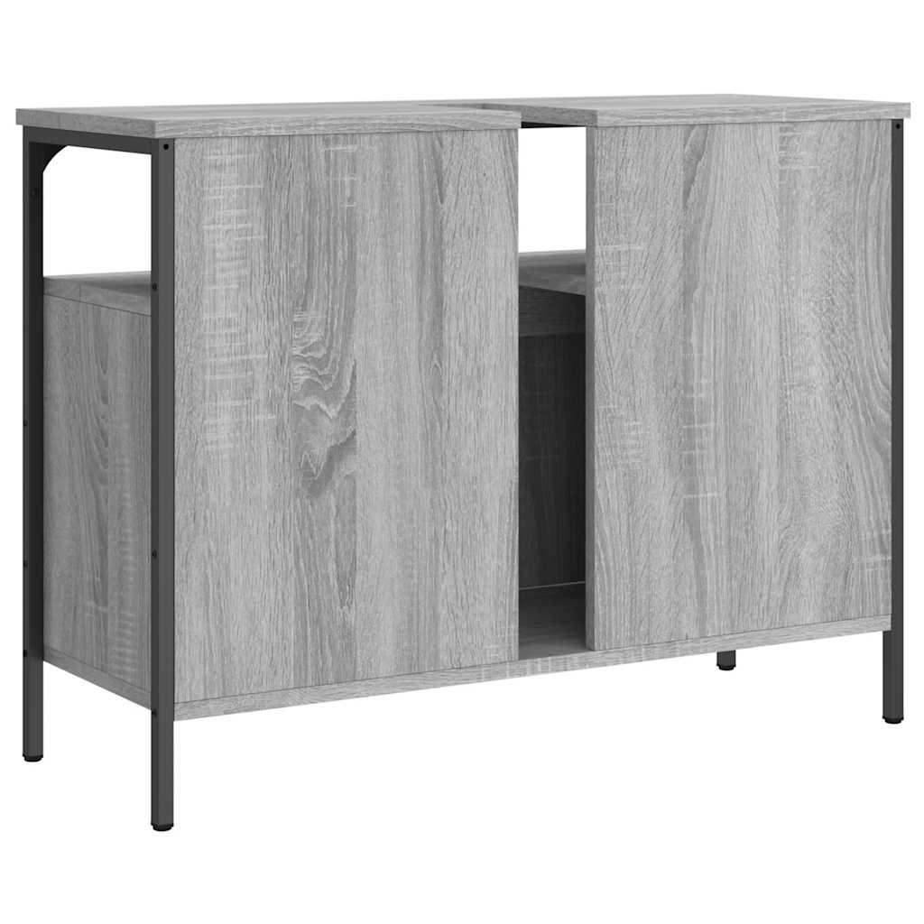 vidaXL Bathroom Sink Cabinet Grey Sonoma 80x30x60 cm Engineered Wood 6
