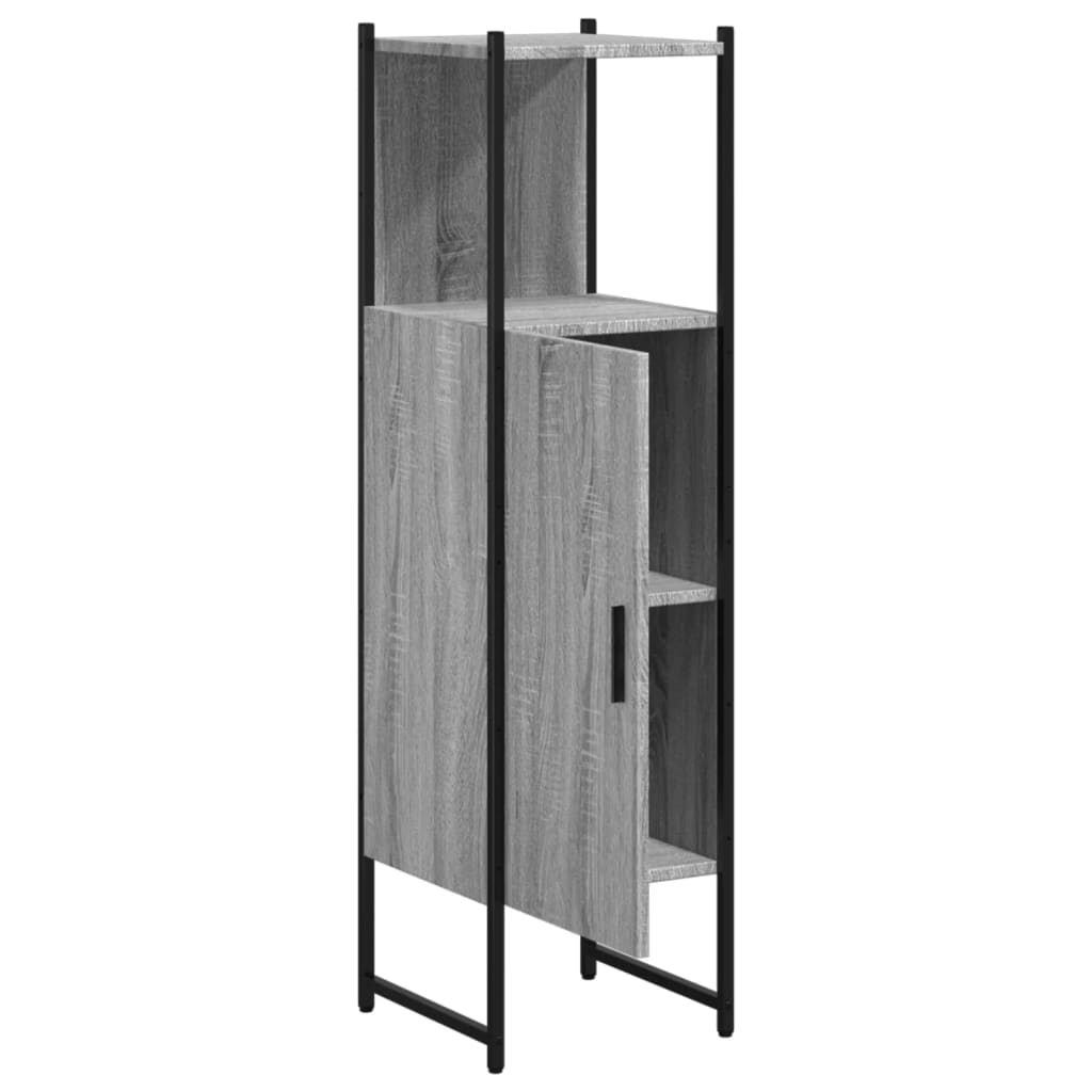vidaXL Bathroom Cabinet Grey Sonoma 33x33x120.5 cm Engineered Wood 6