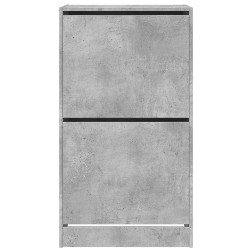 vidaXL Shoe Cabinet with 2 Flip-Drawers Concrete Grey 60x42x108 cm 6
