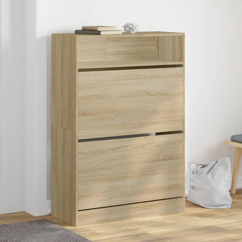 vidaXL Shoe Cabinet with 2 Flip-Drawers 80x34x116 cm