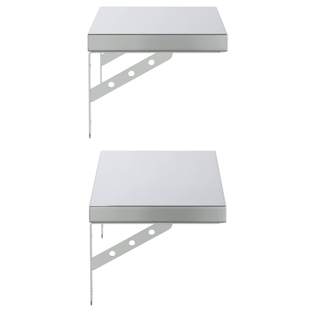 vidaXL Wall Shelves 2 pcs 50x23.5 cm Silver Stainless Steel 6