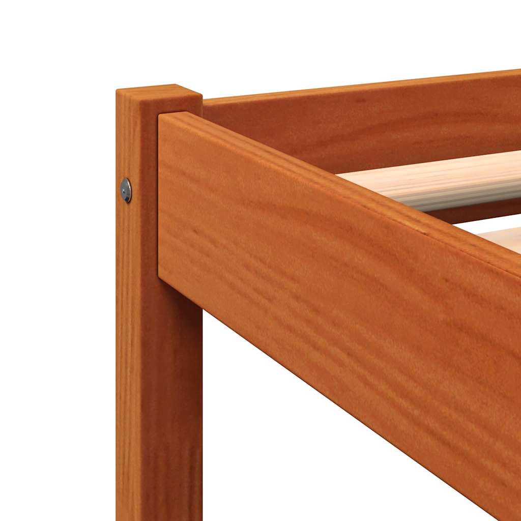 vidaXL Bed Frame without Mattress Wax Brown 90x200 cm Solid Wood Pine 6