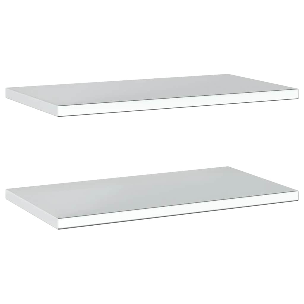 vidaXL Wall Shelves 2 pcs 75x40 cm Silver Stainless Steel 6
