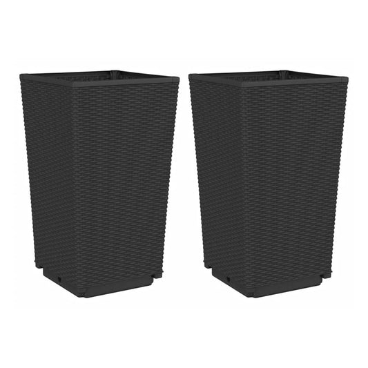Garden Planters 32,5x32,5x57 cm PP Black