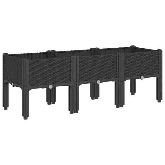 vidaXL Garden Planter with Legs Black 120x40x42 cm PP 2