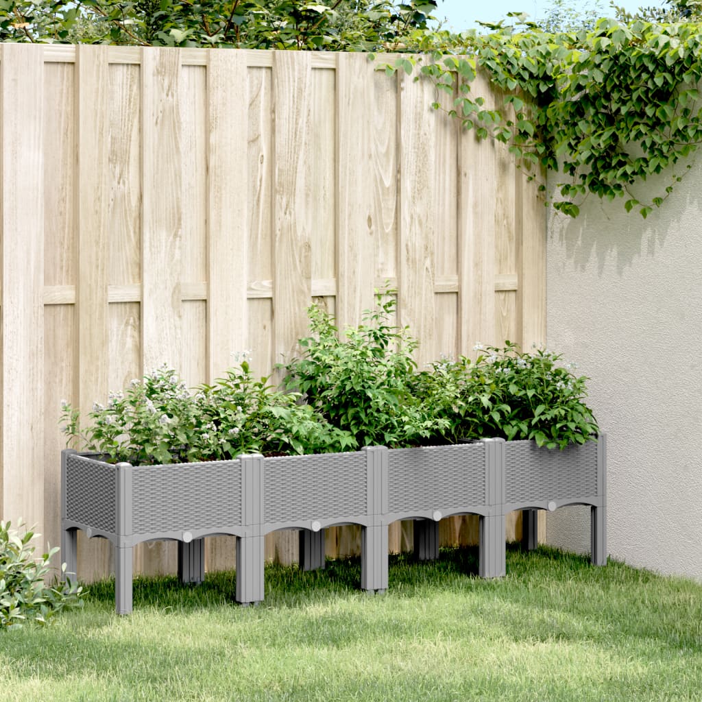 vidaXL Garden Planter with Legs PP Depth 40 cm