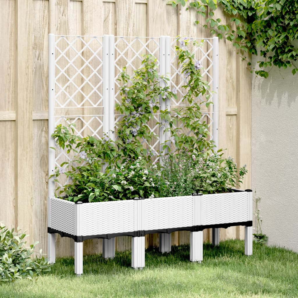 vidaXL Garden Planter with Trellis PP Depth 40 cm