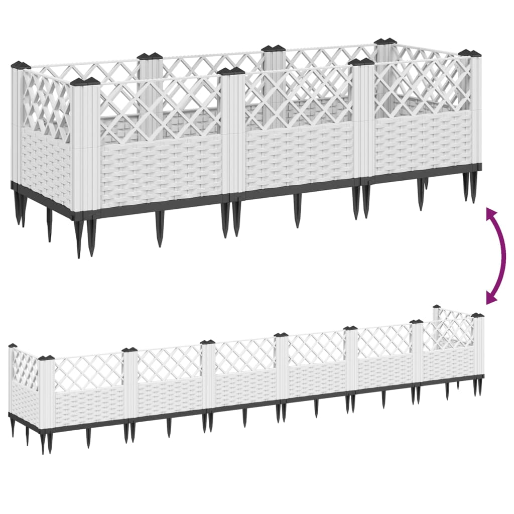 vidaXL Garden Planter | White | Polypropylene | Large | Modular | Garden Planter 6